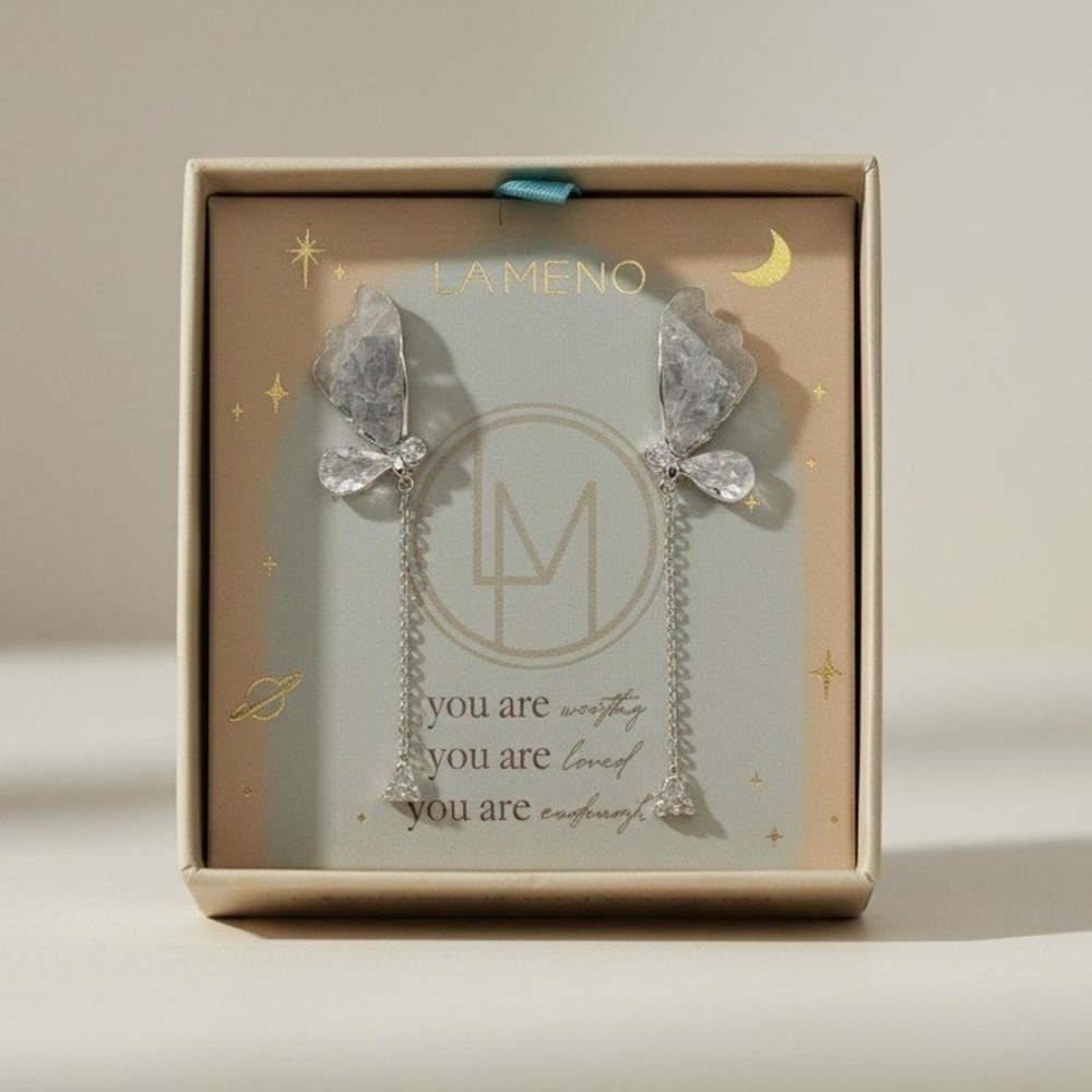 La Meno Butterfly Stud Earrings - Brand New